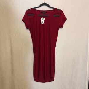 NWT Red V-neck Bodycon Dress